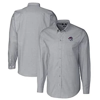 Men's Cutter & Buck Charcoal Binghamton Rumble Ponies Oxford Stretch Long Sleeve Button-Down Dress Shirt