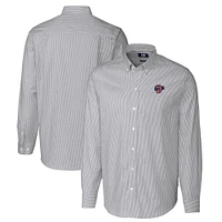 Men's Cutter & Buck  Charcoal Jacksonville Jumbo Shrimp Oxford Stretch Stripe Long Sleeve Button-Down Dress Shirt