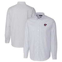 Men's Cutter & Buck  Light Blue Jacksonville Jumbo Shrimp Oxford Stretch Stripe Long Sleeve Button-Down Dress Shirt