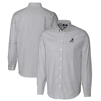 Men's Cutter & Buck  Charcoal Springfield Cardinals Oxford Stretch Stripe Long Sleeve Button-Down Dress Shirt