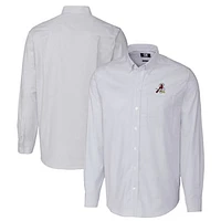 Men's Cutter & Buck  Light Blue Springfield Cardinals Oxford Stretch Stripe Long Sleeve Button-Down Dress Shirt