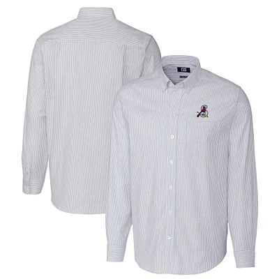 Men's Cutter & Buck  Light Blue Springfield Cardinals Oxford Stretch Stripe Long Sleeve Button-Down Dress Shirt