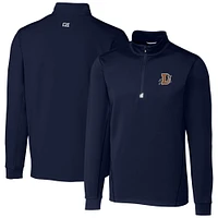 Men's Cutter & Buck Navy Durham Bulls Traverse Stretch Quarter-Zip Pullover Top