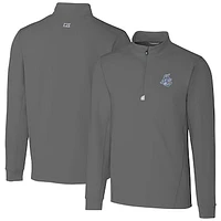 Men's Cutter & Buck Gray Hartford Yard Goats Traverse Stretch Quarter-Zip Pullover Top