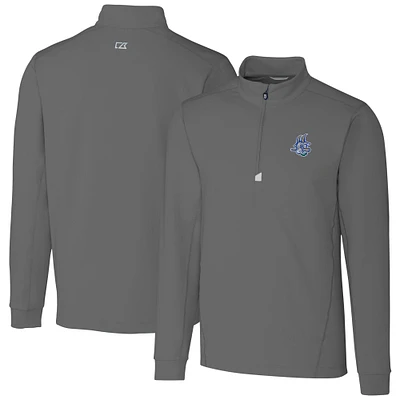 Men's Cutter & Buck Gray Hartford Yard Goats Traverse Stretch Quarter-Zip Pullover Top