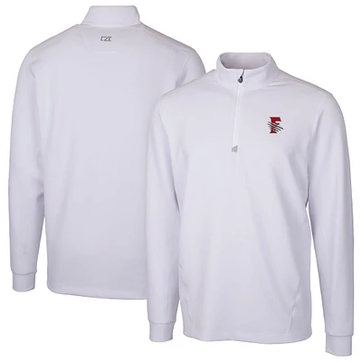Men's Cutter & Buck White Fresno Grizzlies Traverse Stretch Quarter-Zip Pullover Top