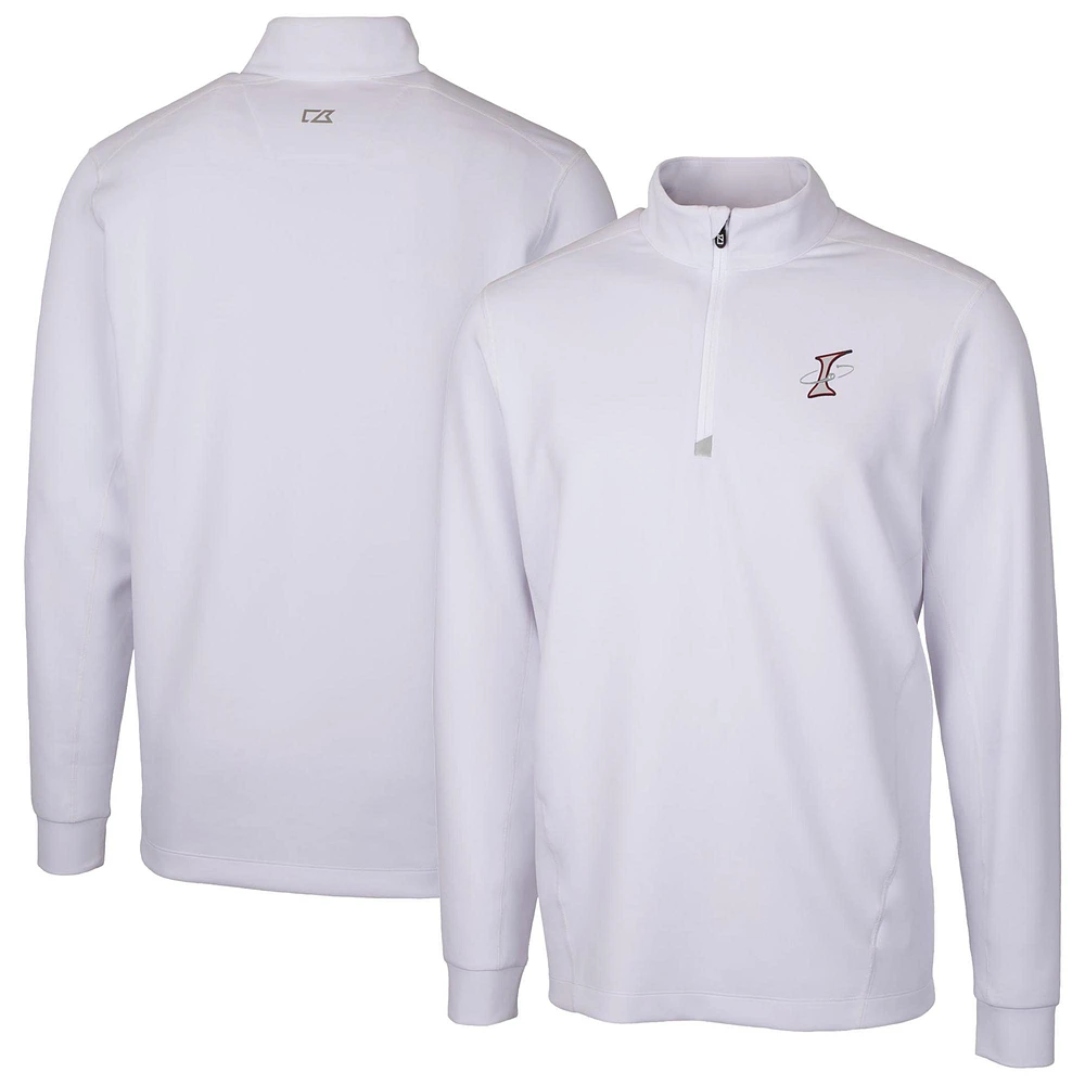 Men's Cutter & Buck White Albuquerque Isotopes Traverse Stretch Quarter-Zip Pullover Top