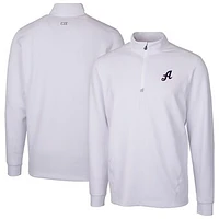 Men's Cutter & Buck White Reno Aces Traverse Stretch Quarter-Zip Pullover Top