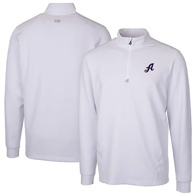 Men's Cutter & Buck White Reno Aces Traverse Stretch Quarter-Zip Pullover Top
