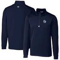 Men's Cutter & Buck Navy San Antonio Missions Traverse Stretch Quarter-Zip Pullover Top