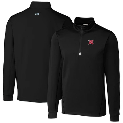Men's Cutter & Buck Black Richmond Flying Squirrels Traverse Stretch Quarter-Zip Pullover Top