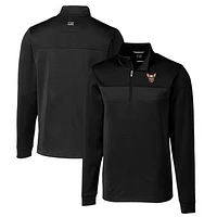 Men's Cutter & Buck  Black El Paso Chihuahuas Traverse Stripe Stretch Quarter-Zip Pullover Top