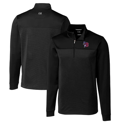 Men's Cutter & Buck  Black Buffalo Bisons Traverse Stripe Stretch Quarter-Zip Pullover Top