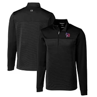 Men's Cutter & Buck  Black Buffalo Bisons Traverse Stripe Stretch Quarter-Zip Pullover Top