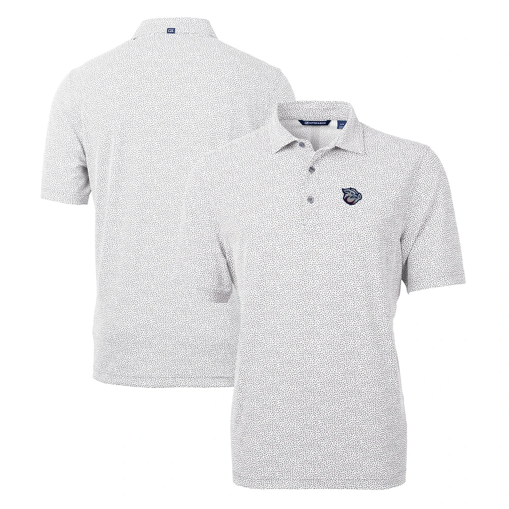 Men's Cutter & Buck Gray Lehigh Valley IronPigs Virtue Eco Pique Botanical Print Recycled Polo