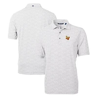 Men's Cutter & Buck Gray Las Vegas Aviators Virtue Eco Pique Botanical Print Recycled Polo