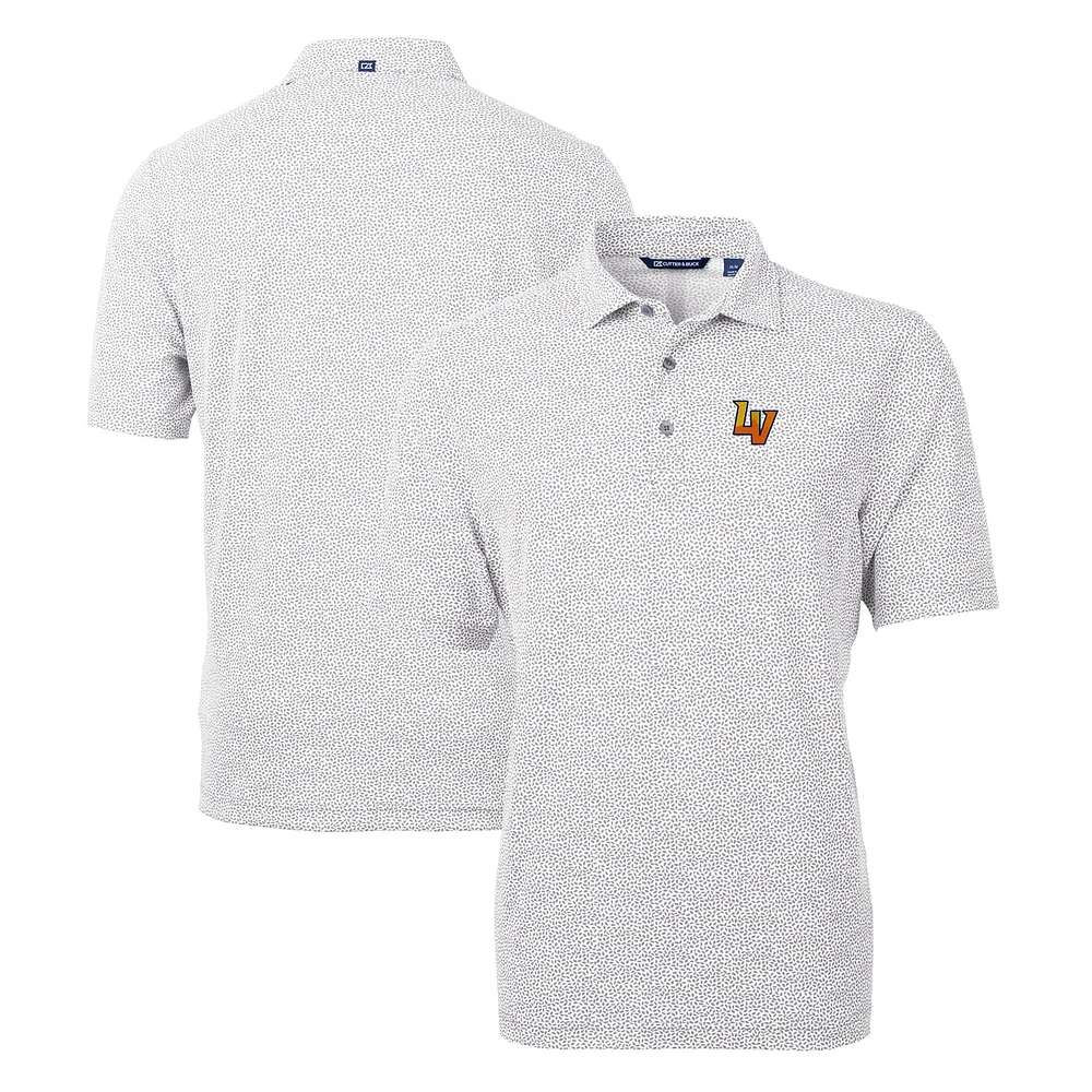 Men's Cutter & Buck Gray Las Vegas Aviators Virtue Eco Pique Botanical Print Recycled Polo