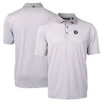Men's Cutter & Buck Gray/White Lehigh Valley IronPigs Virtue Eco Pique Micro Stripe Recycled Polo