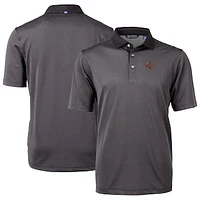 Men's Cutter & Buck /Gray Sacramento River Cats Virtue Eco Pique Micro Stripe Recycled Polo