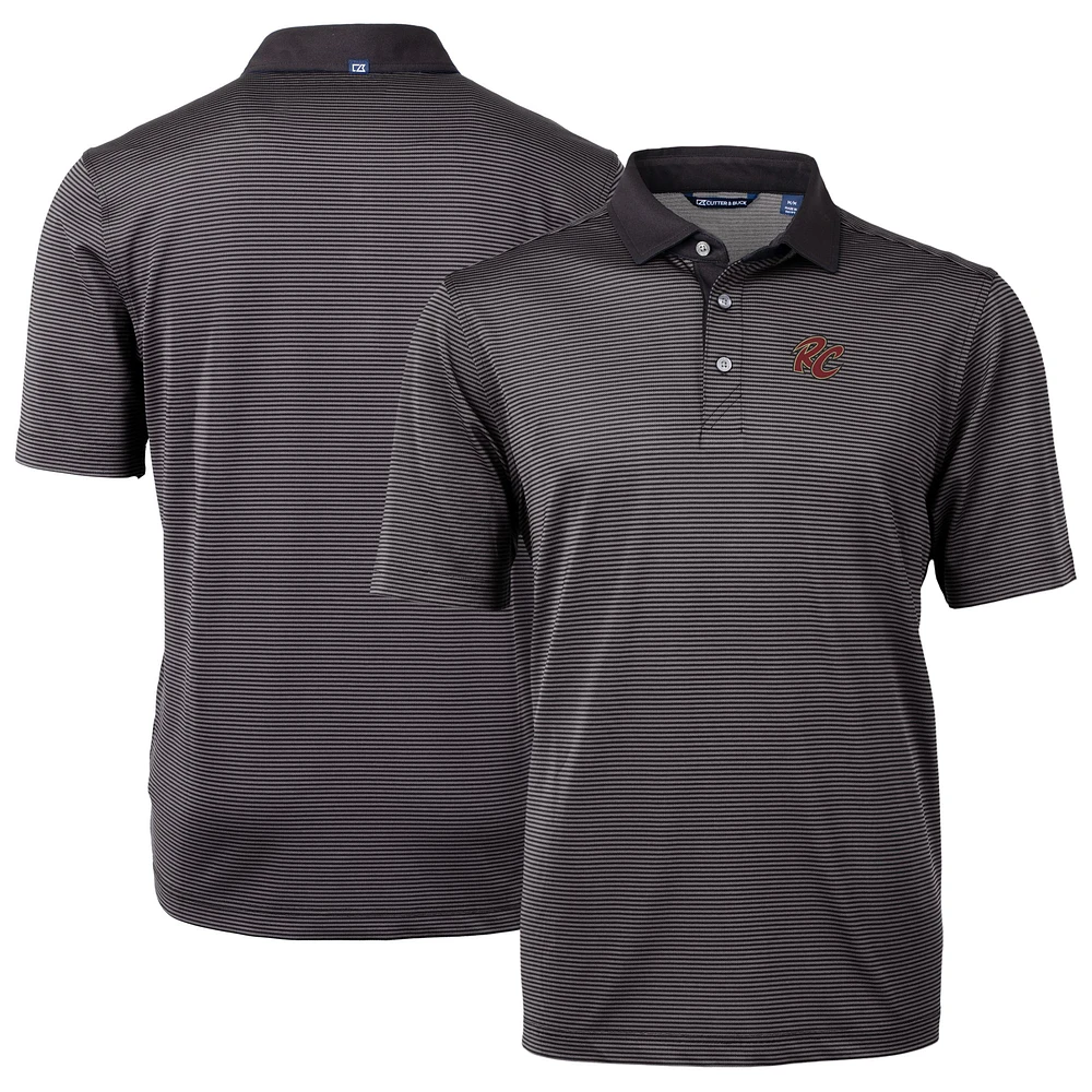 Men's Cutter & Buck /Gray Sacramento River Cats Virtue Eco Pique Micro Stripe Recycled Polo