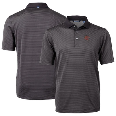 Men's Cutter & Buck /Gray Sacramento River Cats Virtue Eco Pique Micro Stripe Recycled Polo
