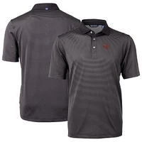 Men's Cutter & Buck /Gray Sacramento River Cats Virtue Eco Pique Micro Stripe Recycled Polo