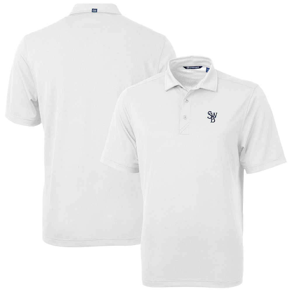 Men's Cutter & Buck White Scranton Wilkes-Barre RailRiders Virtue Eco Pique Recycled Polo