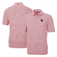 Men's Cutter & Buck Cardinal Binghamton Rumble Ponies DryTec Virtue Eco Pique Stripe Recycled Polo