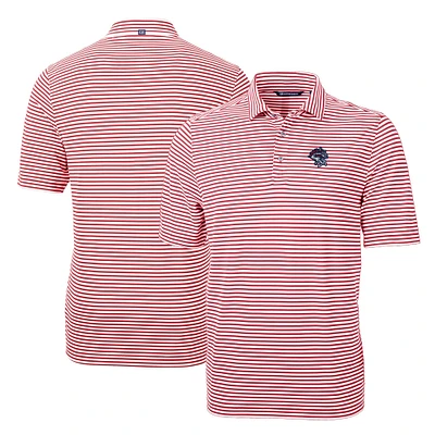Men's Cutter & Buck Cardinal Binghamton Rumble Ponies DryTec Virtue Eco Pique Stripe Recycled Polo