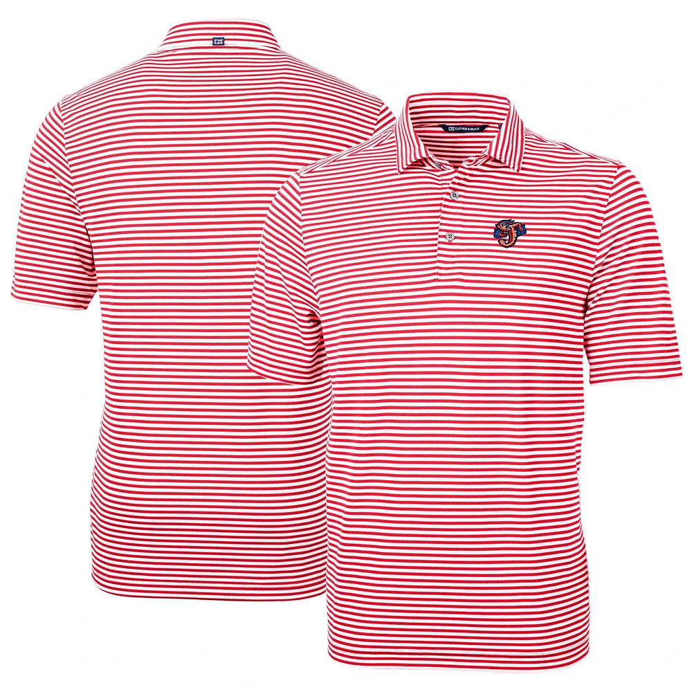 Men's Cutter & Buck Jacksonville Jumbo Shrimp DryTec Virtue Eco Pique Stripe Recycled Polo