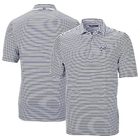 Men's Cutter & Buck Navy Reading Fightin Phils DryTec Virtue Eco Pique Stripe Recycled Polo