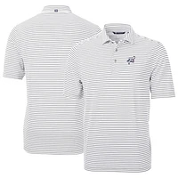 Men's Cutter & Buck Gray Reading Fightin Phils DryTec Virtue Eco Pique Stripe Recycled Polo