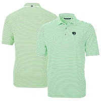 Men's Cutter & Buck Kelly Green Gwinnett Stripers DryTec Virtue Eco Pique Stripe Recycled Polo