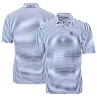 Men's Cutter & Buck Light Blue Hartford Yard Goats DryTec Virtue Eco Pique Stripe Recycled Polo