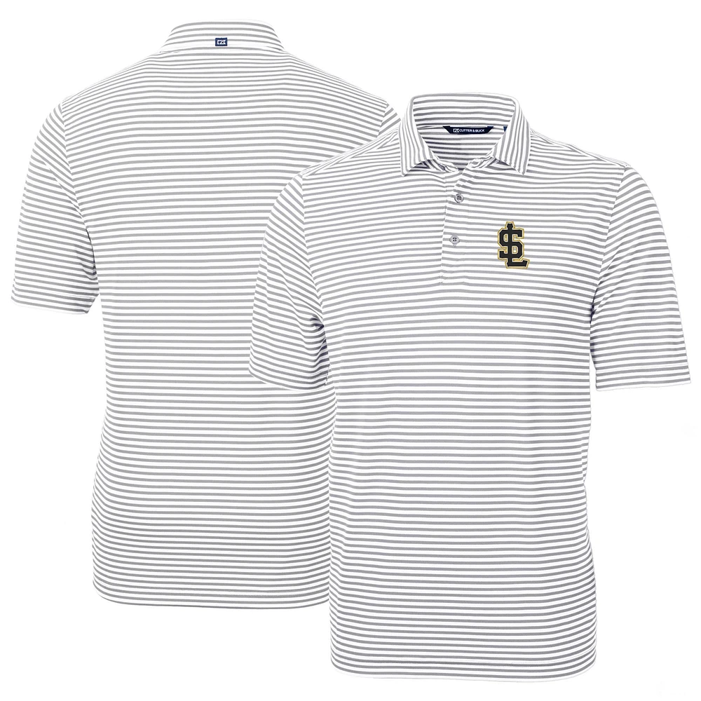 Men's Cutter & Buck Salt Lake Bees DryTec Virtue Eco Pique Stripe Recycled Polo