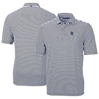 Men's Cutter & Buck Navy Scranton Wilkes-Barre RailRiders DryTec Virtue Eco Pique Stripe Recycled Polo