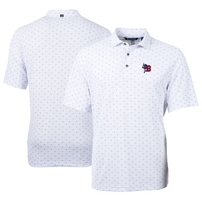 Men's Cutter & Buck White Buffalo Bisons Virtue Eco Pique Tile Print Recycled Polo