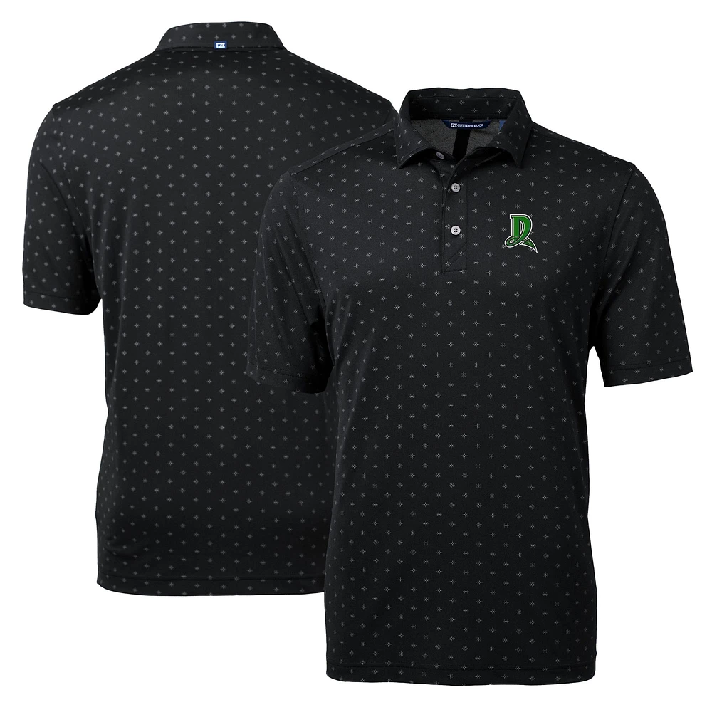 Men's Cutter & Buck Black Dayton Dragons Virtue Eco Pique Tile Print Recycled Polo