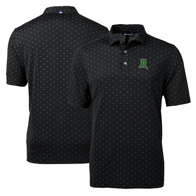Men's Cutter & Buck Black Dayton Dragons Virtue Eco Pique Tile Print Recycled Polo