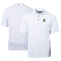 Men's Cutter & Buck White Dayton Dragons Virtue Eco Pique Tile Print Recycled Polo