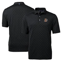 Men's Cutter & Buck Black Durham Bulls Virtue Eco Pique Tile Print Recycled Polo