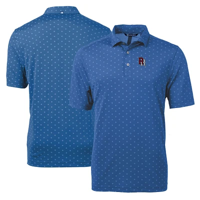 Men's Cutter & Buck Blue Round Rock Express Virtue Eco Pique Tile Print Recycled Polo
