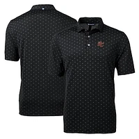 Men's Cutter & Buck Black Sacramento River Cats Virtue Eco Pique Tile Print Recycled Polo
