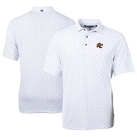 Men's Cutter & Buck White Sacramento River Cats Virtue Eco Pique Tile Print Recycled Polo
