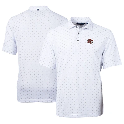 Men's Cutter & Buck White Sacramento River Cats Virtue Eco Pique Tile Print Recycled Polo