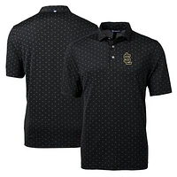 Men's Cutter & Buck Black Salt Lake Bees Virtue Eco Pique Tile Print Recycled Polo