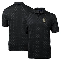 Men's Cutter & Buck Black Salt Lake Bees Virtue Eco Pique Tile Print Recycled Polo