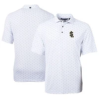 Men's Cutter & Buck White Salt Lake Bees Virtue Eco Pique Tile Print Recycled Polo