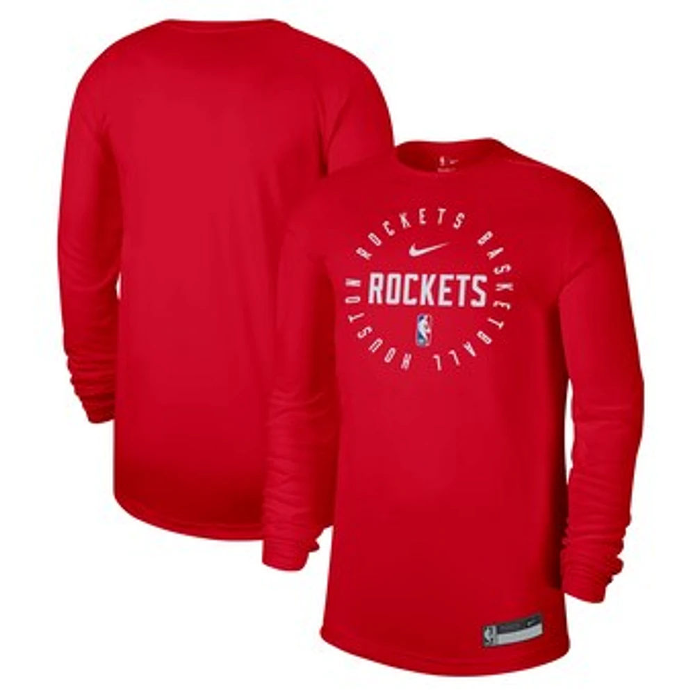 Men's Nike Red Houston Rockets 2024/25 Legend On-Court Practice Long Sleeve T-Shirt