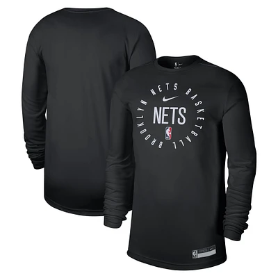 Men's Nike Black Brooklyn Nets 2024/25 Legend On-Court Practice Long Sleeve T-Shirt